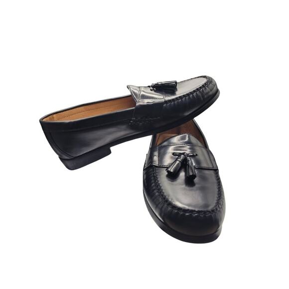 Johnson & Murphy Mens Loafers Black Tassels Leather Sheep Skin Sz 13M - Picture 6 of 8
